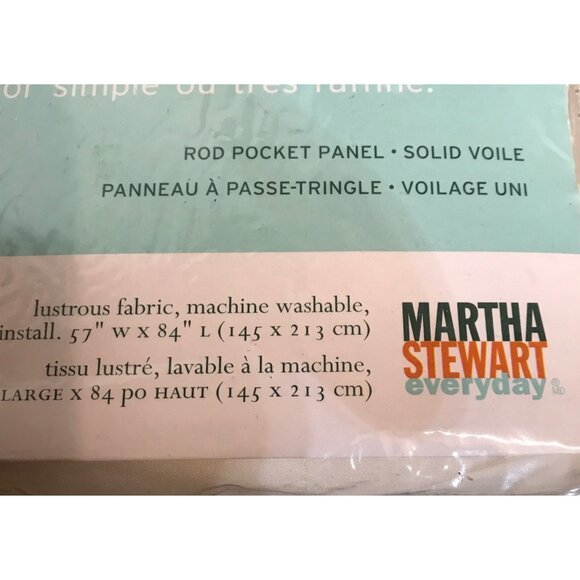 Martha Stewart Curtains Everyday Sheer Voile Rod Pocket  57 X 84  White Set of 2 - Picture 6 of 6